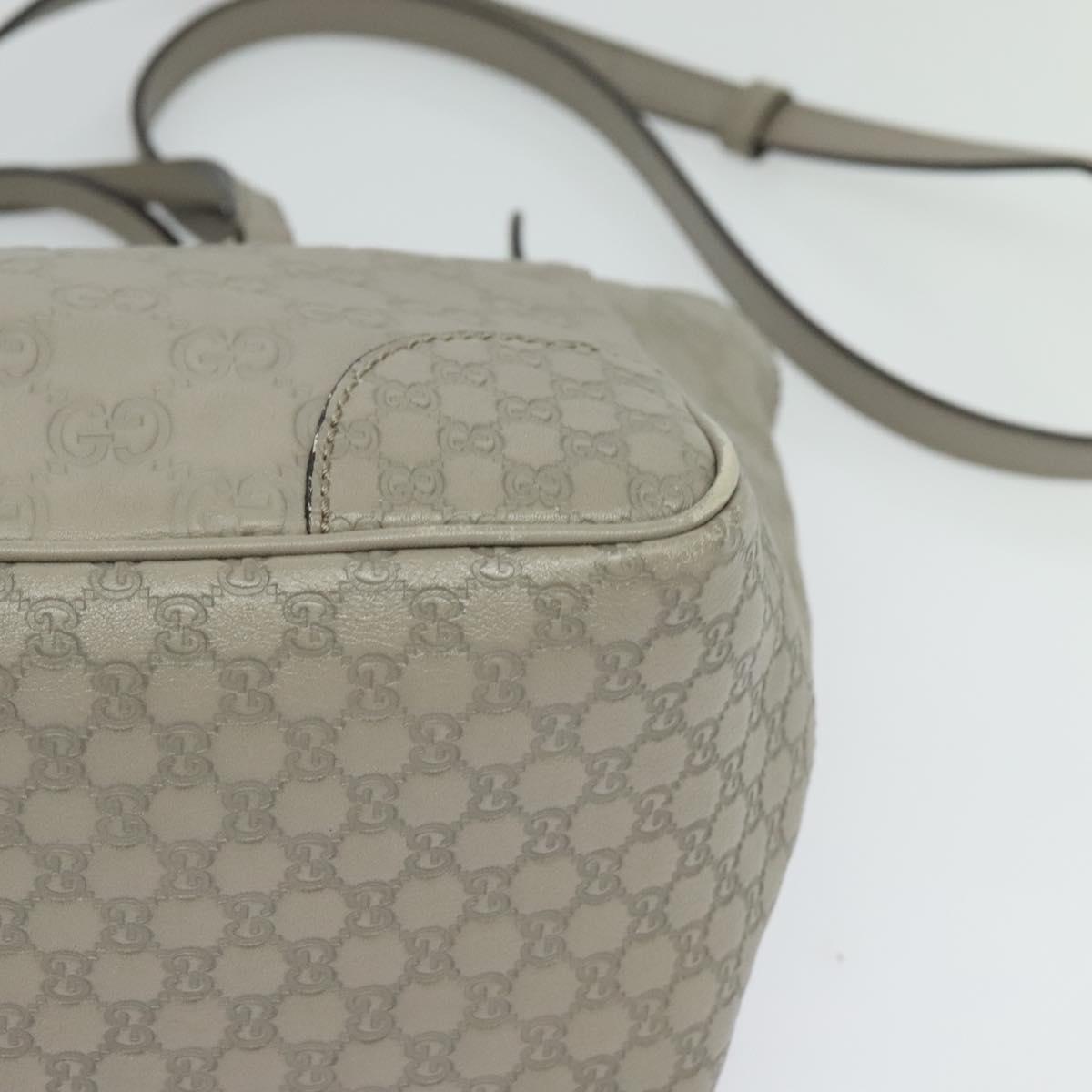 GUCCI GG Canvas Guccissima Hand Bag Leather Gray Gold 353121 Auth EC864
