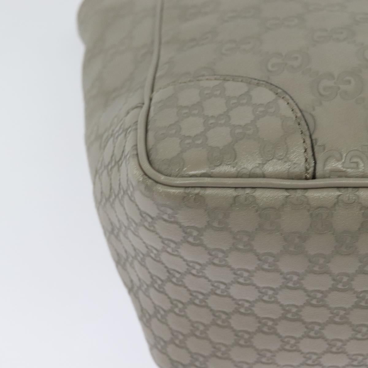 GUCCI GG Canvas Guccissima Hand Bag Leather Gray Gold 353121 Auth EC864