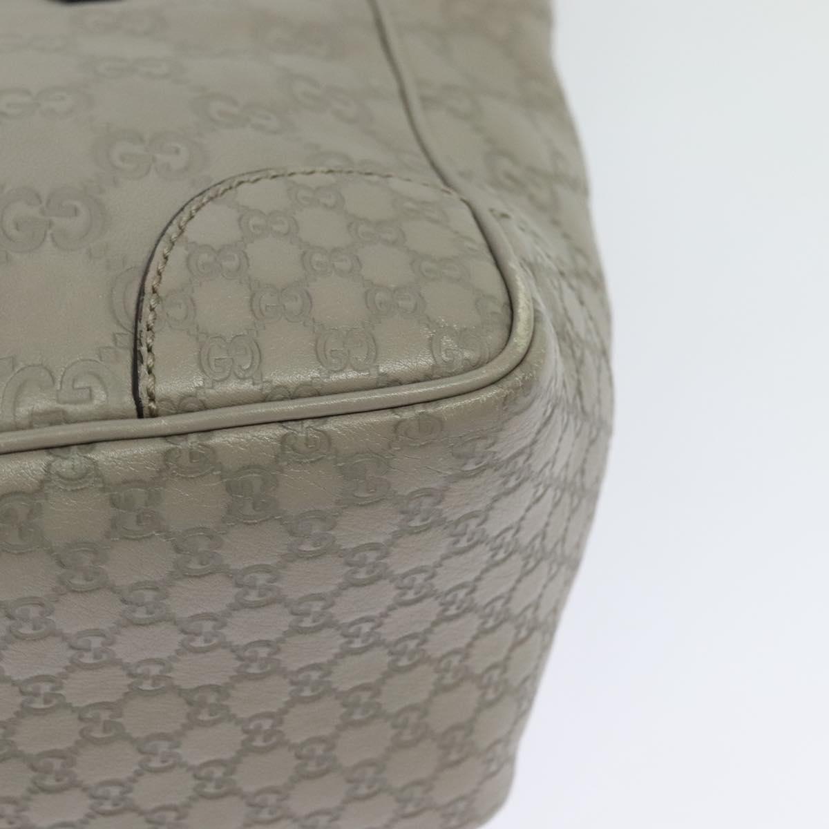 GUCCI GG Canvas Guccissima Hand Bag Leather Gray Gold 353121 Auth EC864