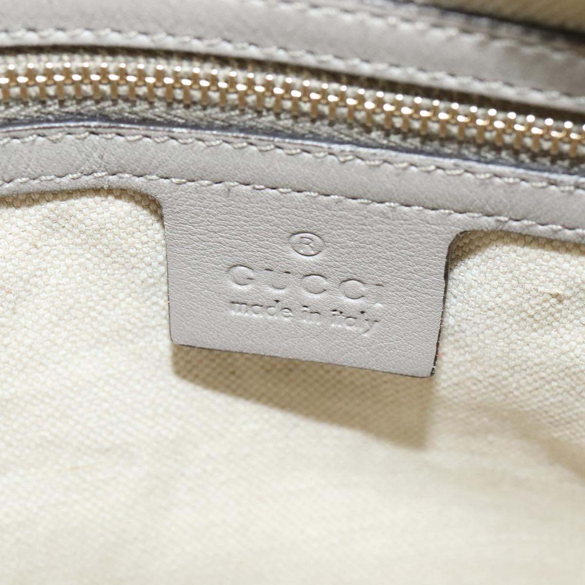 GUCCI GG Canvas Guccissima Hand Bag Leather Gray Gold 353121 Auth EC864
