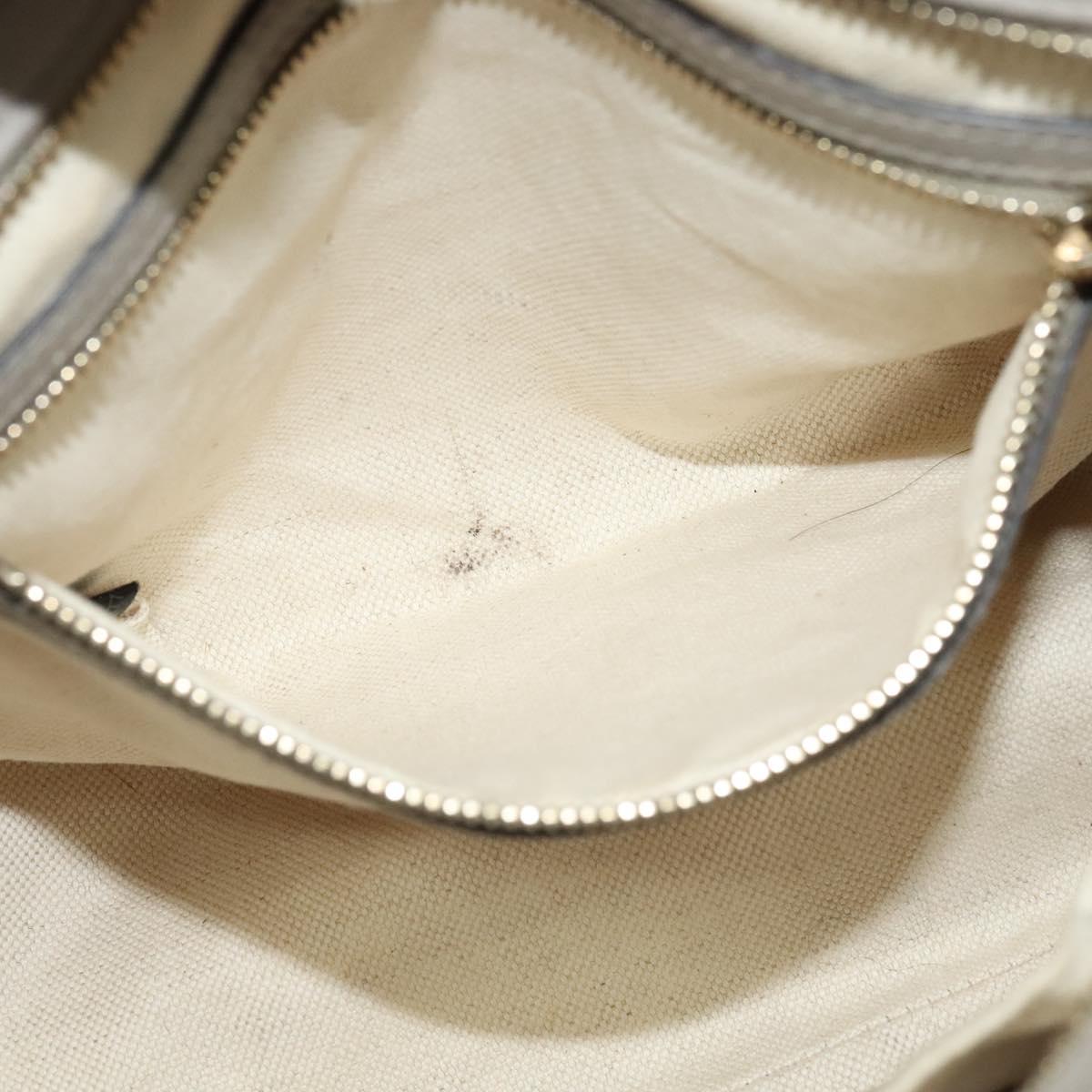 GUCCI GG Canvas Guccissima Hand Bag Leather Gray Gold 353121 Auth EC864