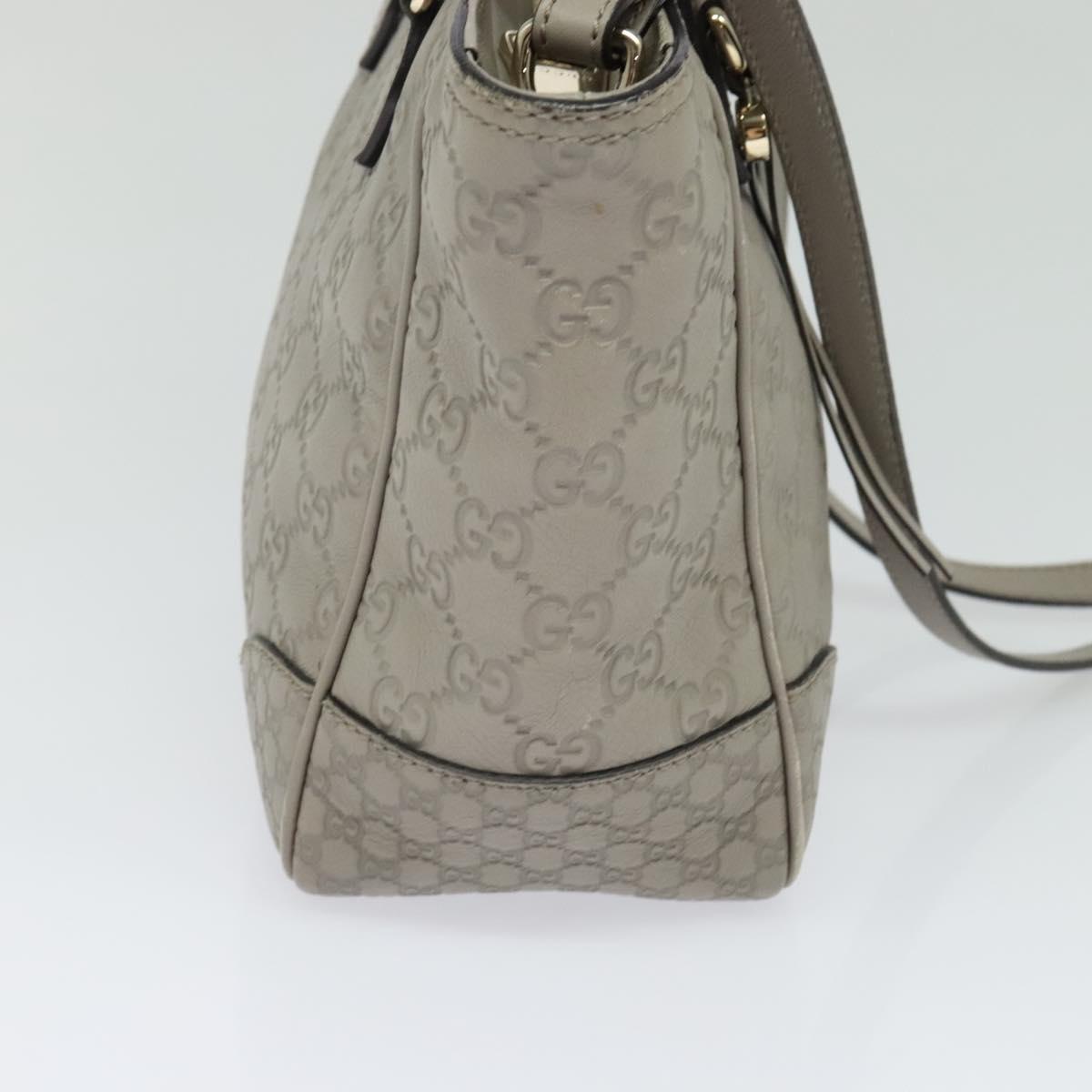GUCCI GG Canvas Guccissima Hand Bag Leather Gray Gold 353121 Auth EC864