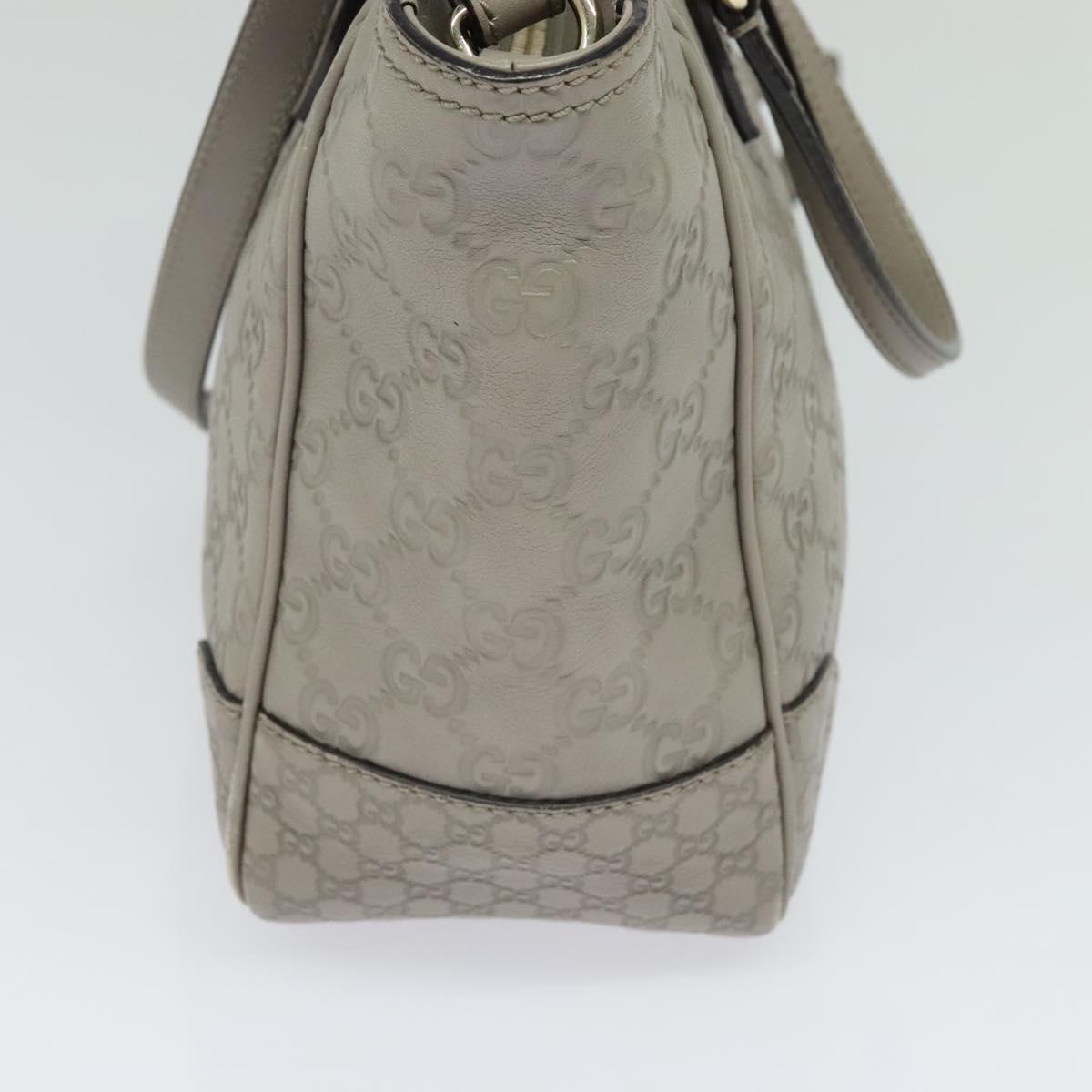 GUCCI GG Canvas Guccissima Hand Bag Leather Gray Gold 353121 Auth EC864