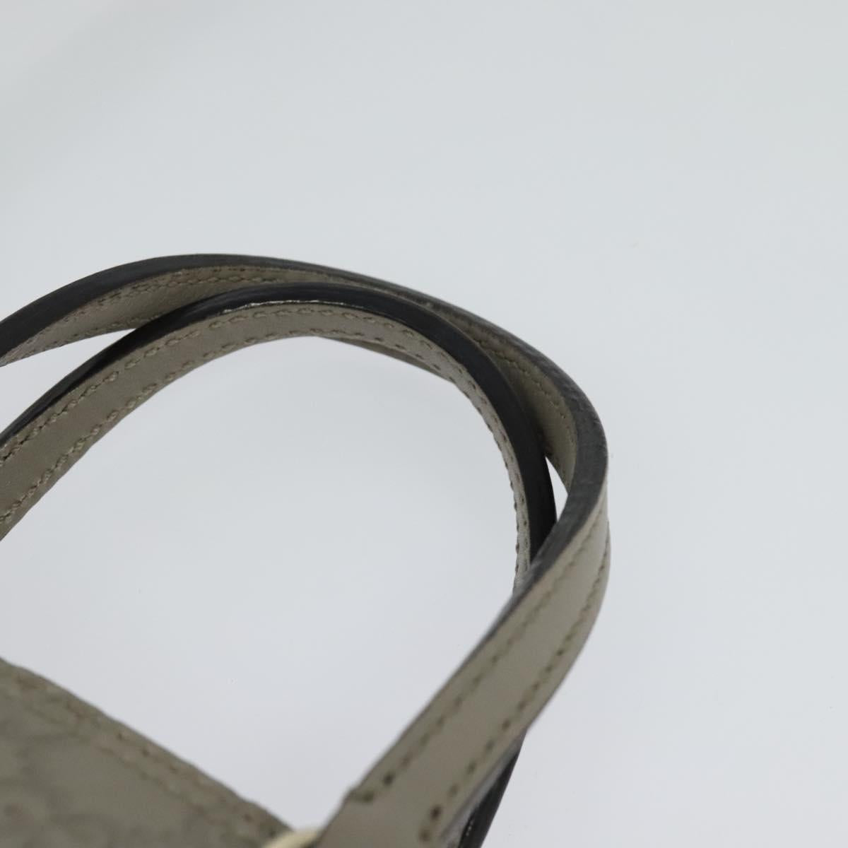 GUCCI GG Canvas Guccissima Hand Bag Leather Gray Gold 353121 Auth EC864