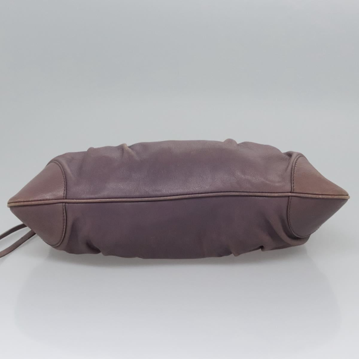 Salvatore Ferragamo Gancini Shoulder Bag Leather Purple Auth EC874