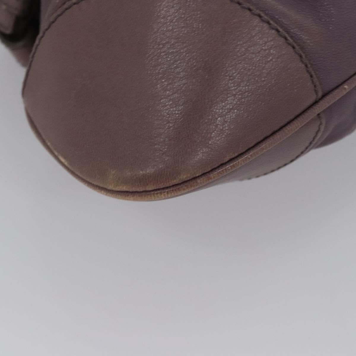 Salvatore Ferragamo Gancini Shoulder Bag Leather Purple Auth EC874