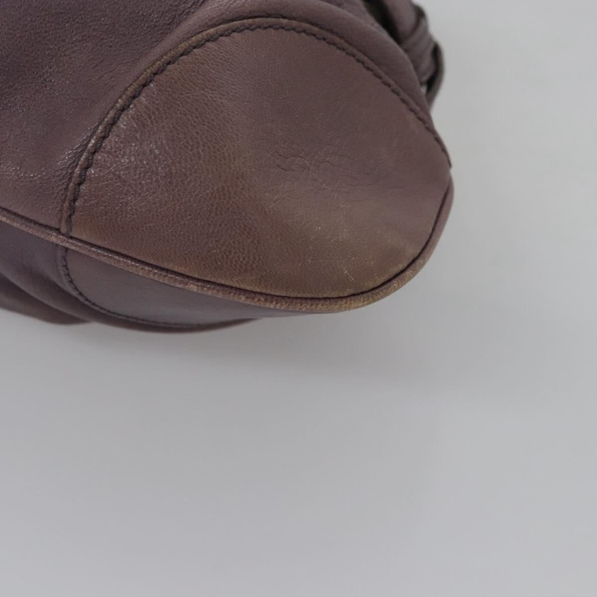 Salvatore Ferragamo Gancini Shoulder Bag Leather Purple Auth EC874