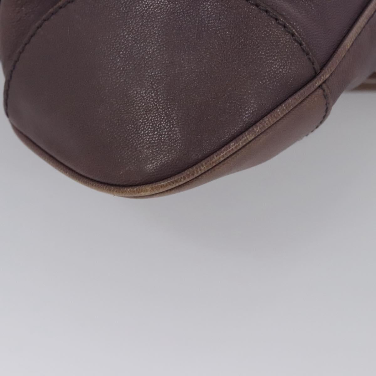 Salvatore Ferragamo Gancini Shoulder Bag Leather Purple Auth EC874