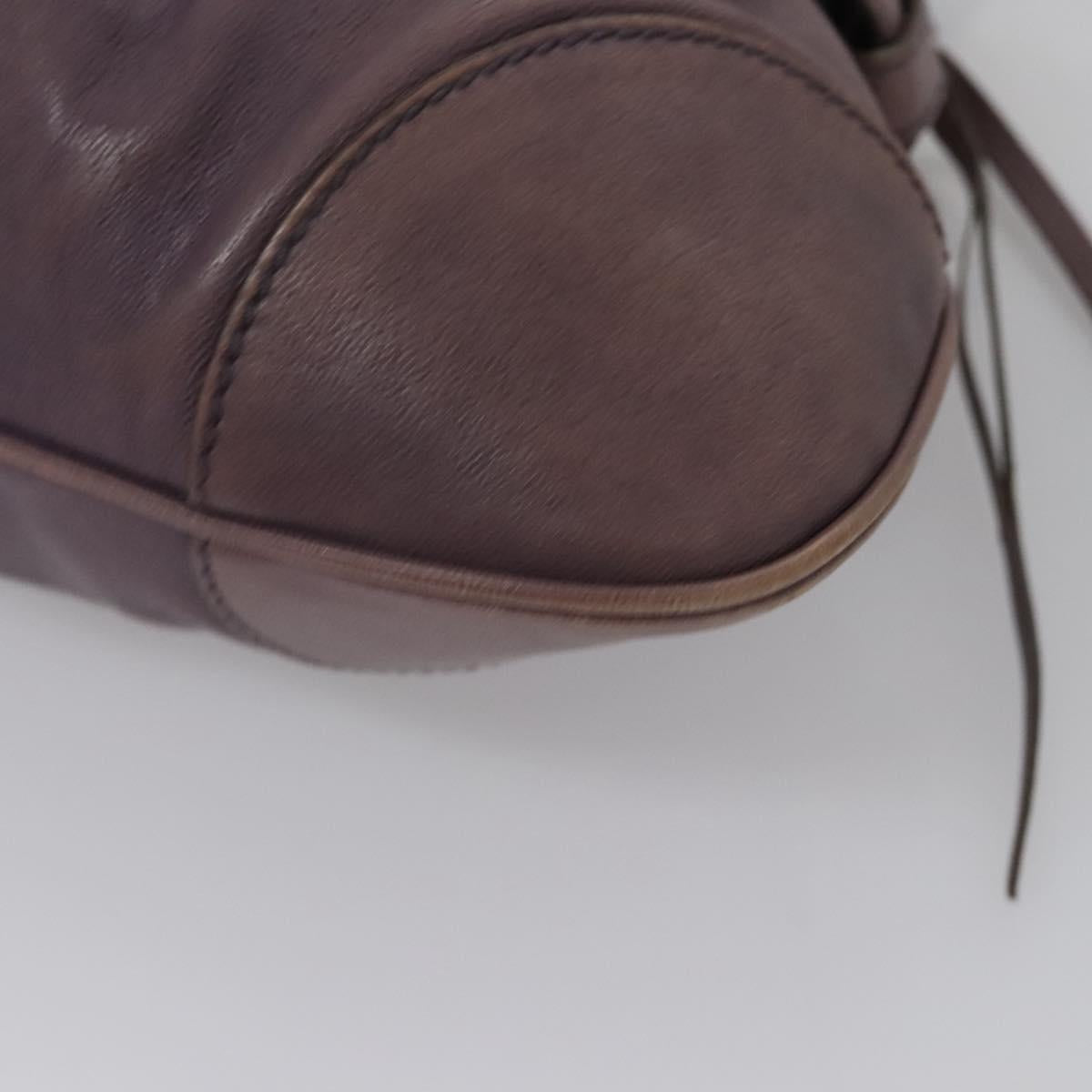 Salvatore Ferragamo Gancini Shoulder Bag Leather Purple Auth EC874