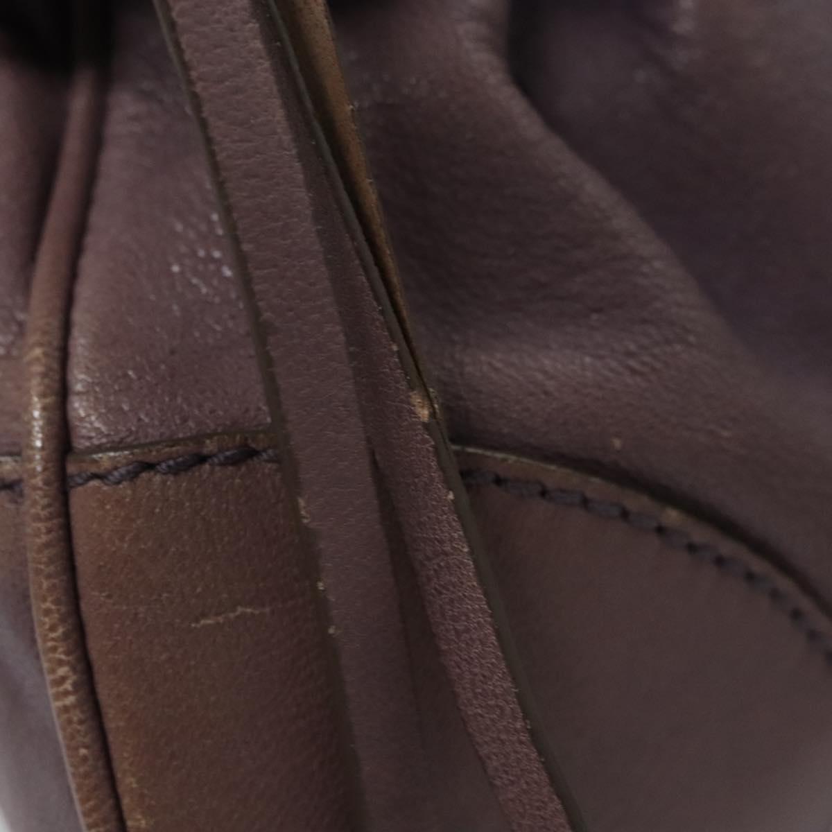 Salvatore Ferragamo Gancini Shoulder Bag Leather Purple Auth EC874