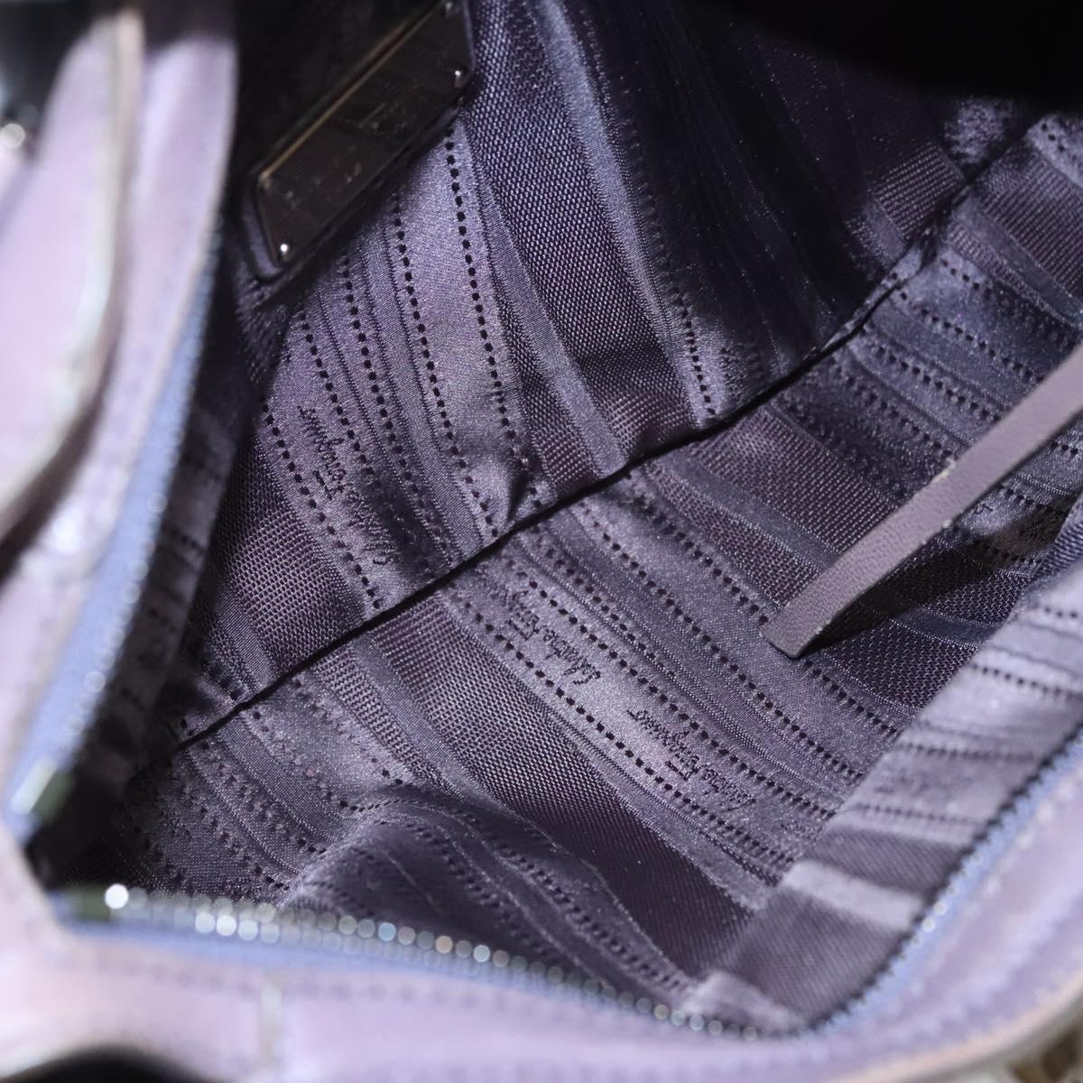 Salvatore Ferragamo Gancini Shoulder Bag Leather Purple Auth EC874