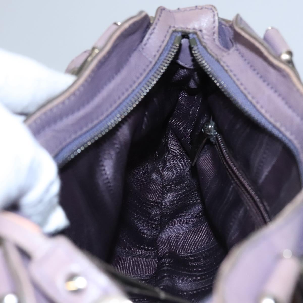 Salvatore Ferragamo Gancini Shoulder Bag Leather Purple Auth EC874