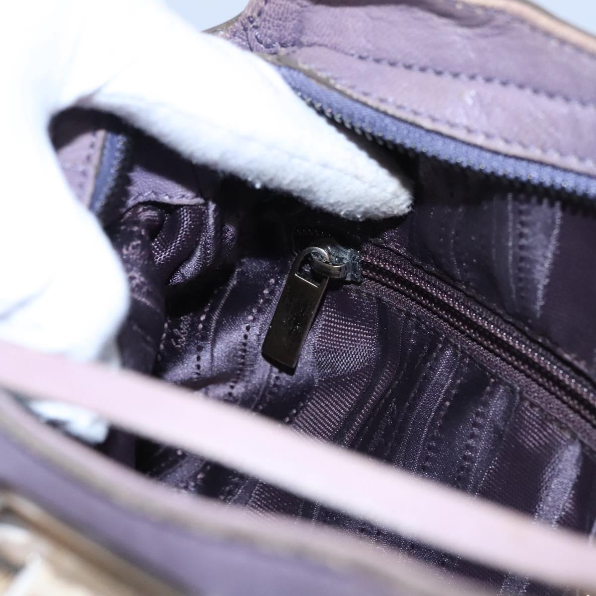 Salvatore Ferragamo Gancini Shoulder Bag Leather Purple Auth EC874