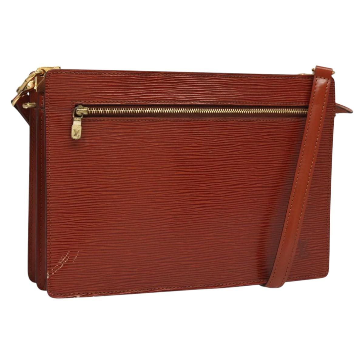 LOUIS VUITTON Epi Angian Clutch Bag Brown M52113 LV Auth EC884