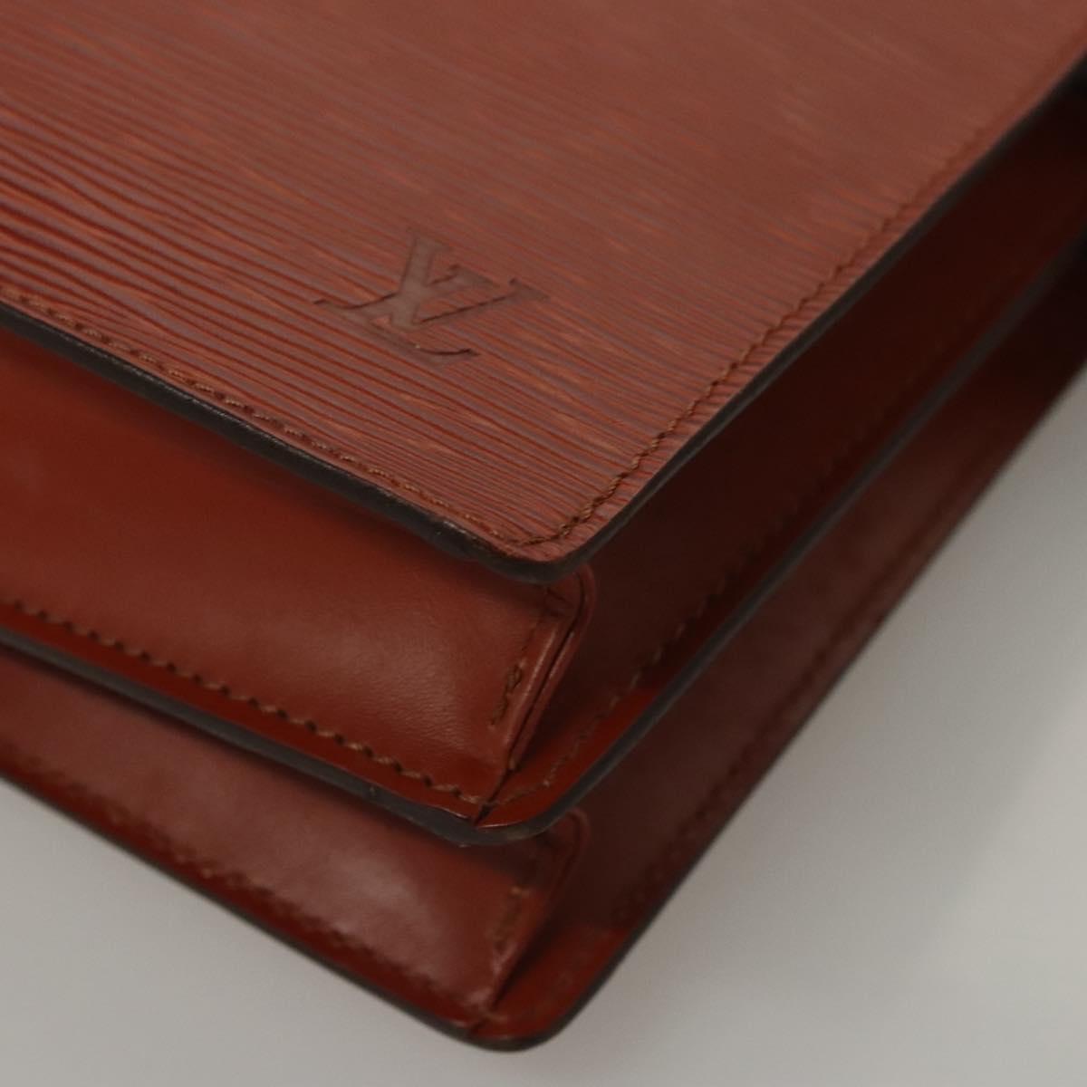 LOUIS VUITTON Epi Angian Clutch Bag Brown M52113 LV Auth EC884