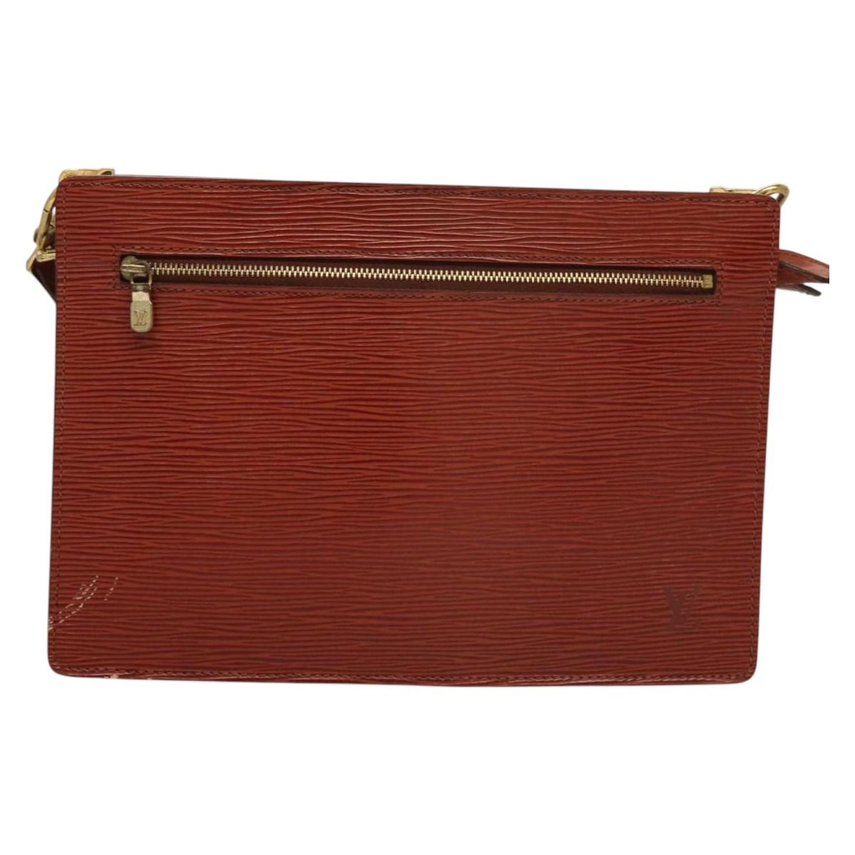 LOUIS VUITTON Epi Angian Clutch Bag Brown M52113 LV Auth EC884