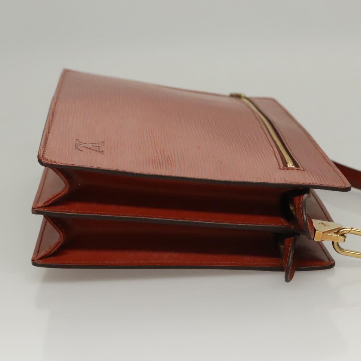 LOUIS VUITTON Epi Angian Clutch Bag Brown M52113 LV Auth EC884