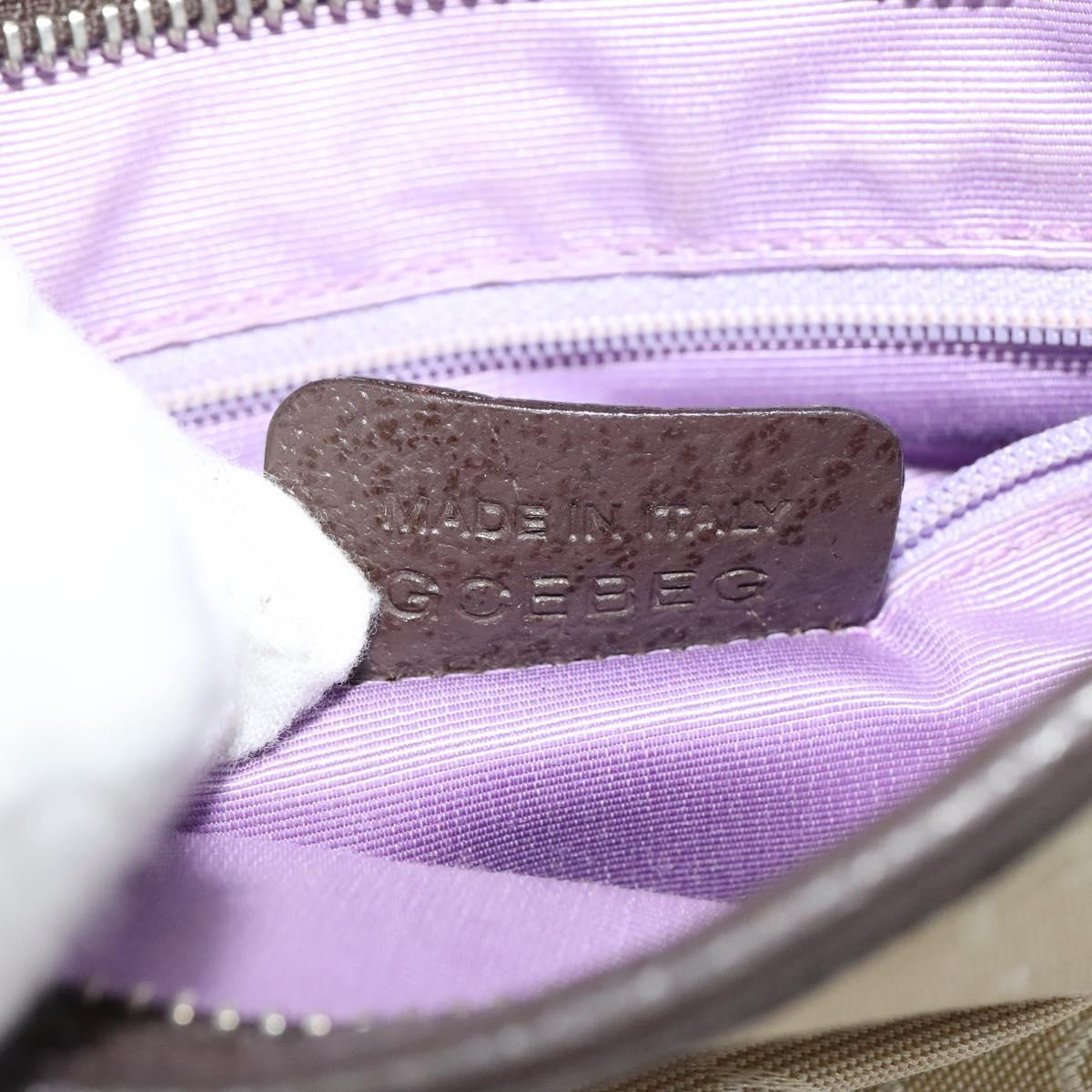 BVLGARI Logo Mania Shoulder Bag Canvas Beige Auth EC908