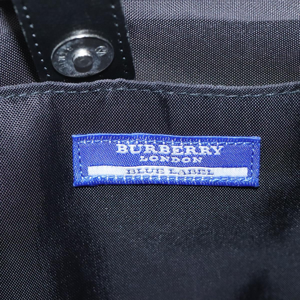 BURBERRY Nova Check Blue Label Hand Bag Nylon Beige Auth EC912