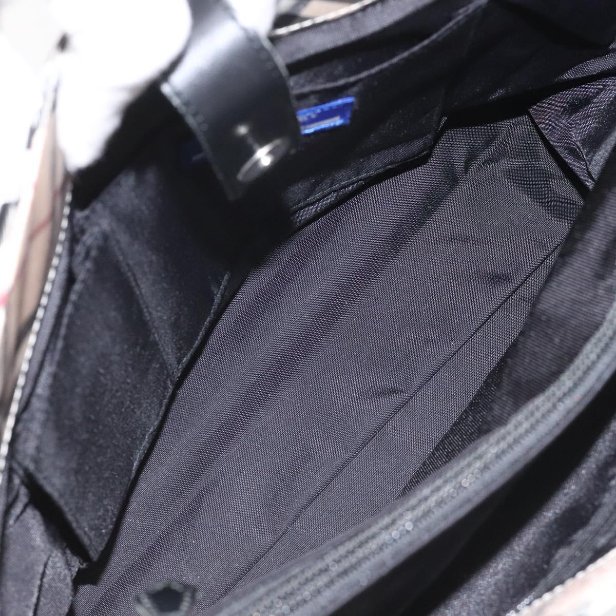 BURBERRY Nova Check Blue Label Hand Bag Nylon Beige Auth EC912