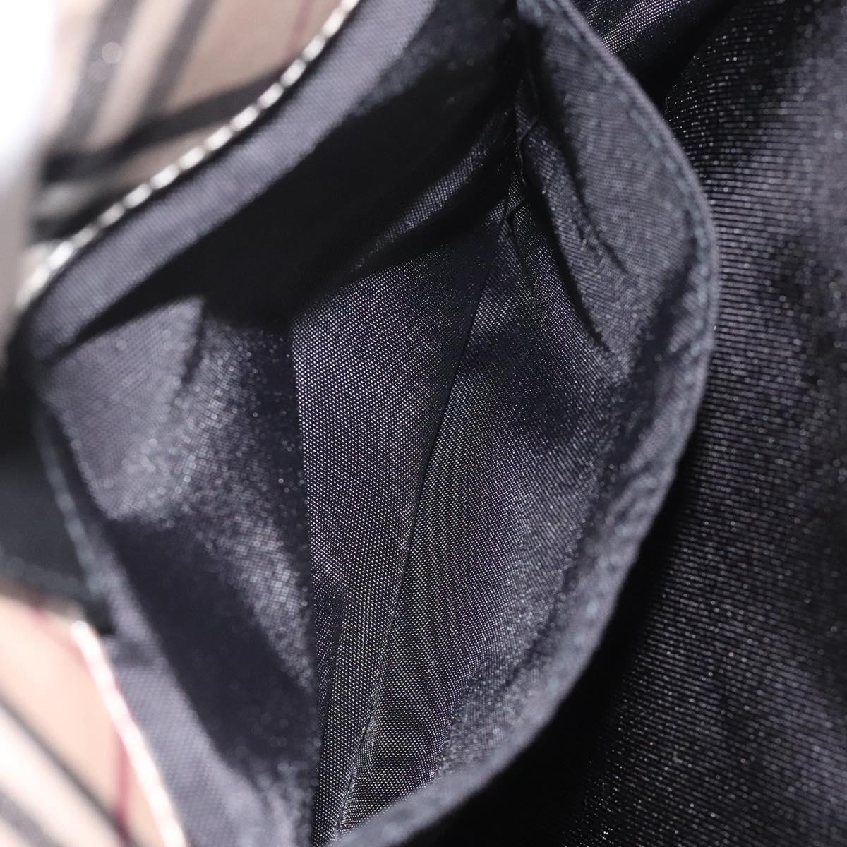 BURBERRY Nova Check Blue Label Hand Bag Nylon Beige Auth EC912