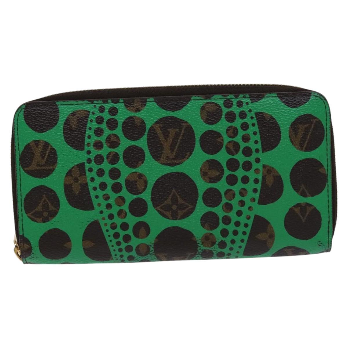LOUIS VUITTON Monogram Yayoi Kusama Zippy Wallet Green M60451 LV Auth EC922