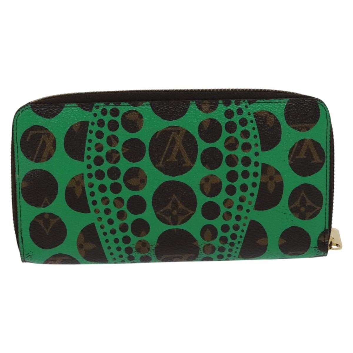 LOUIS VUITTON Monogram Yayoi Kusama Zippy Wallet Green M60451 LV Auth EC922
