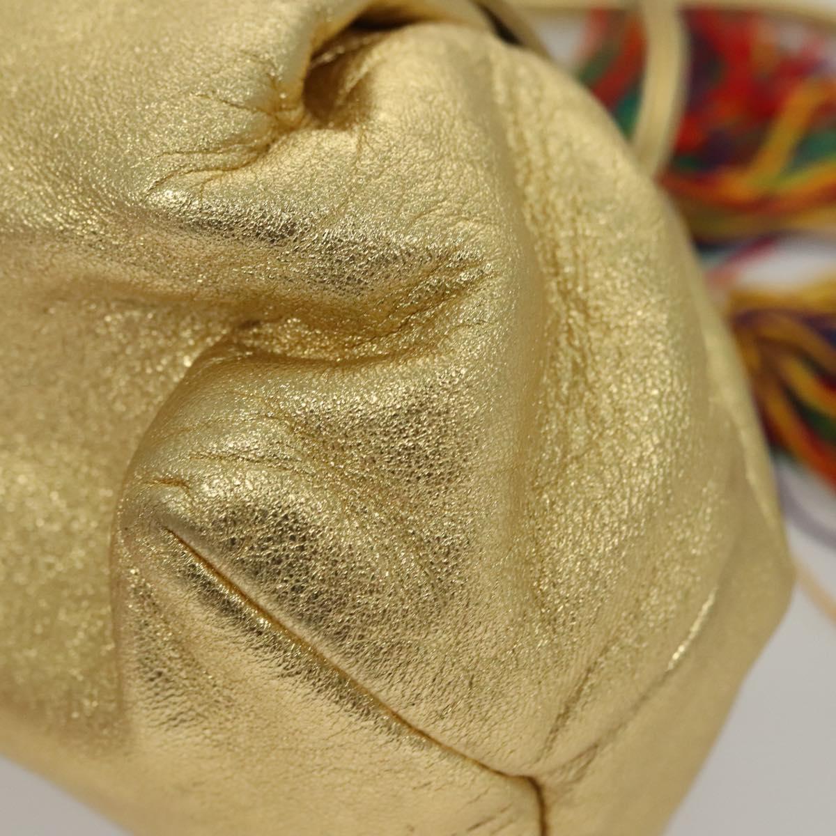 LOEWE Shoulder Bag Leather Gold Tone Auth EC925