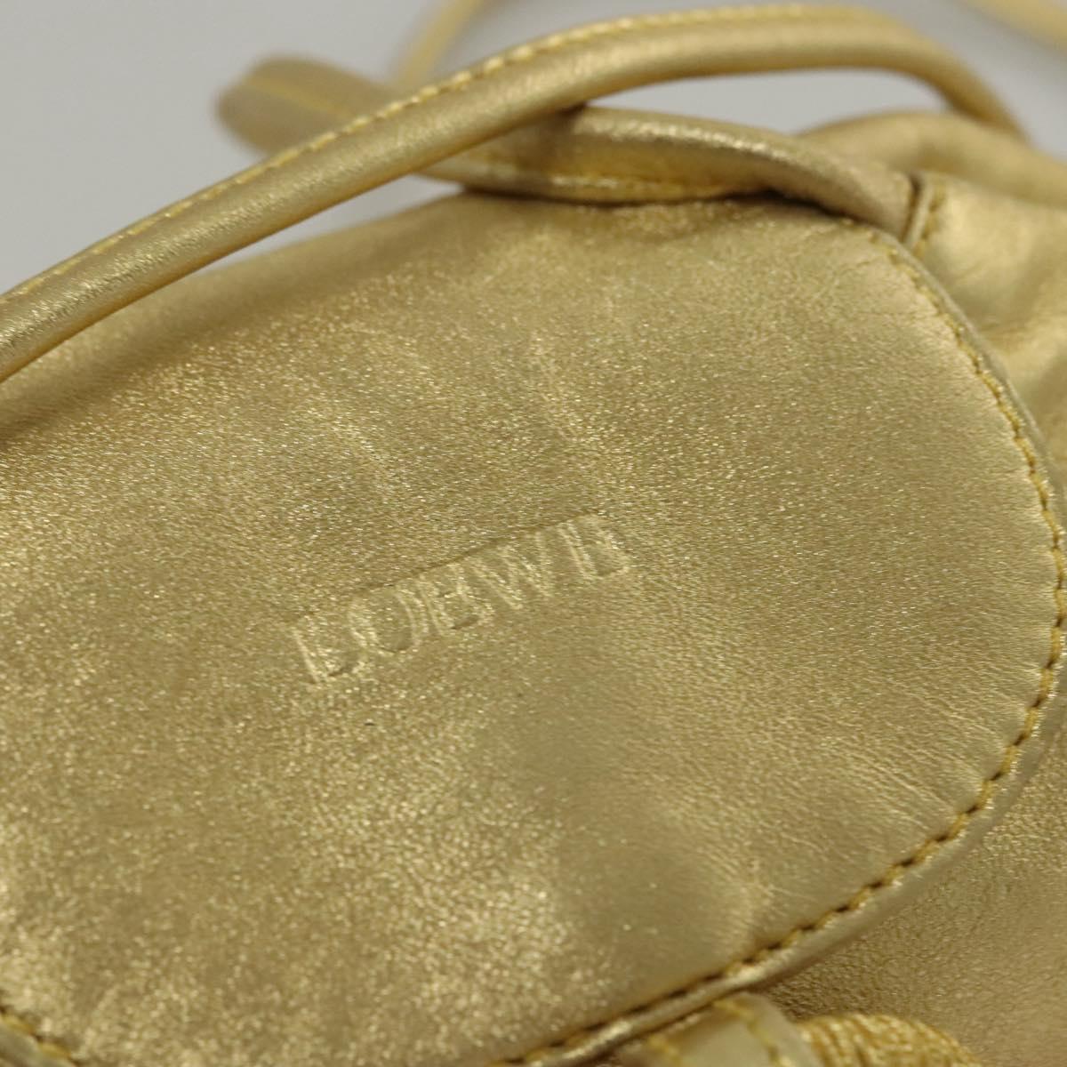 LOEWE Shoulder Bag Leather Gold Tone Auth EC925