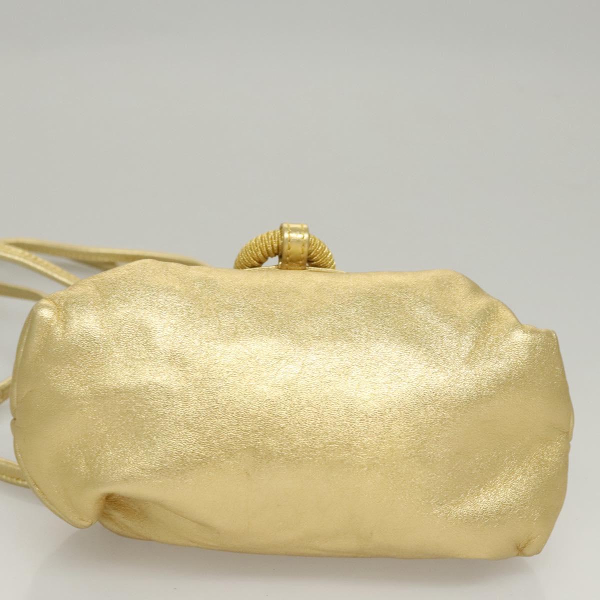 LOEWE Shoulder Bag Leather Gold Tone Auth EC925
