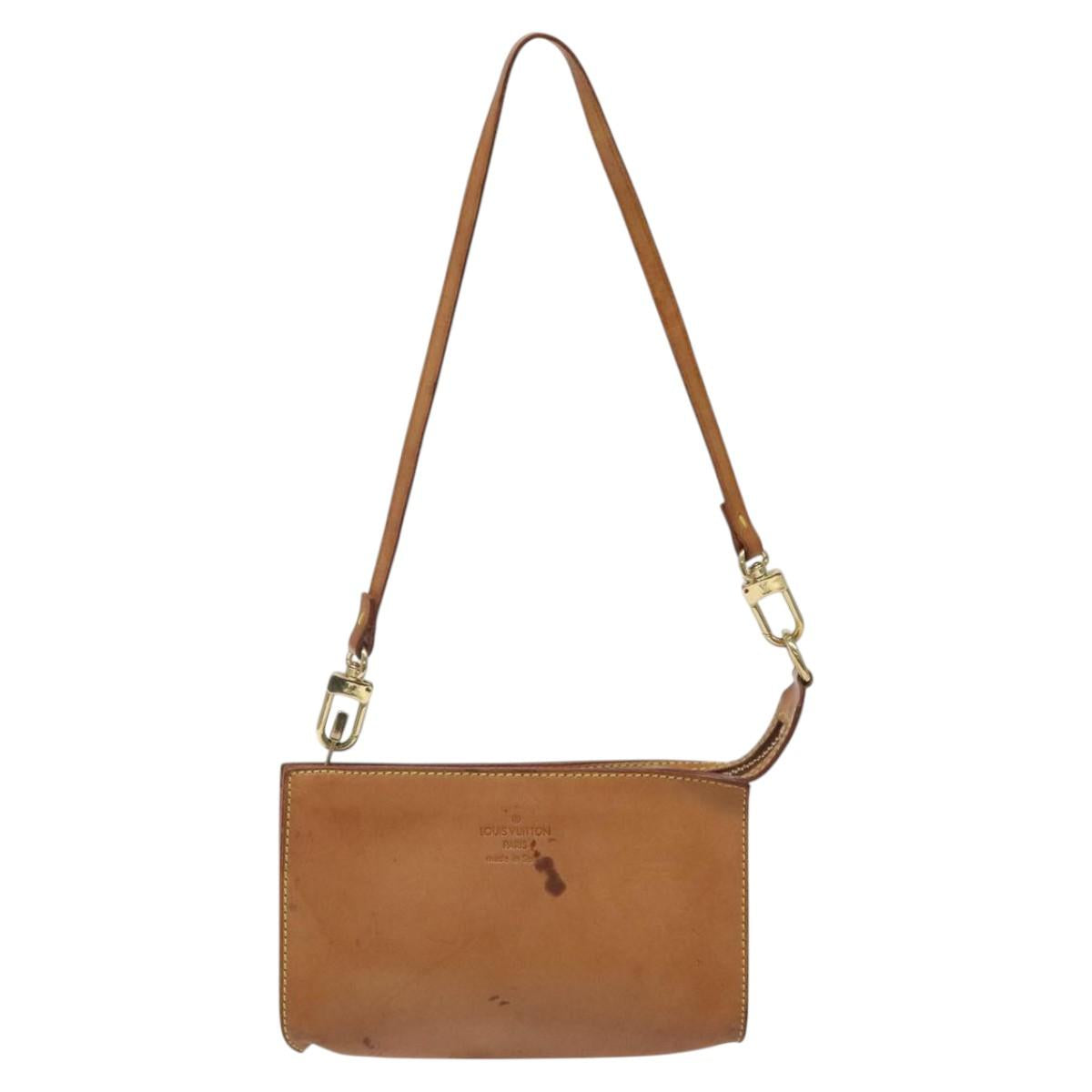 LOUIS VUITTON Nomad Cabas Ambre PM Pouch Leather Beige M92502 LV Auth EC928