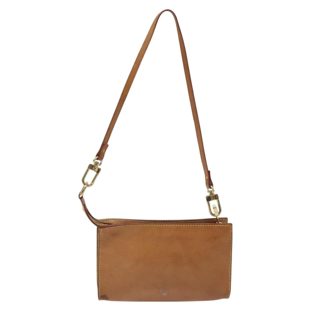 LOUIS VUITTON Nomad Cabas Ambre PM Pouch Leather Beige M92502 LV Auth EC928