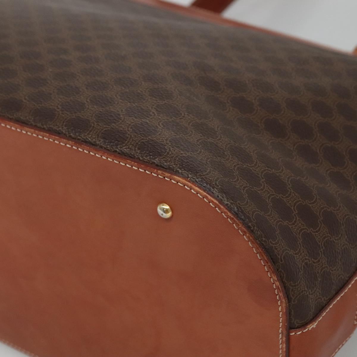 CELINE Macadam Canvas Tote Bag PVC Leather Brown Auth EC931