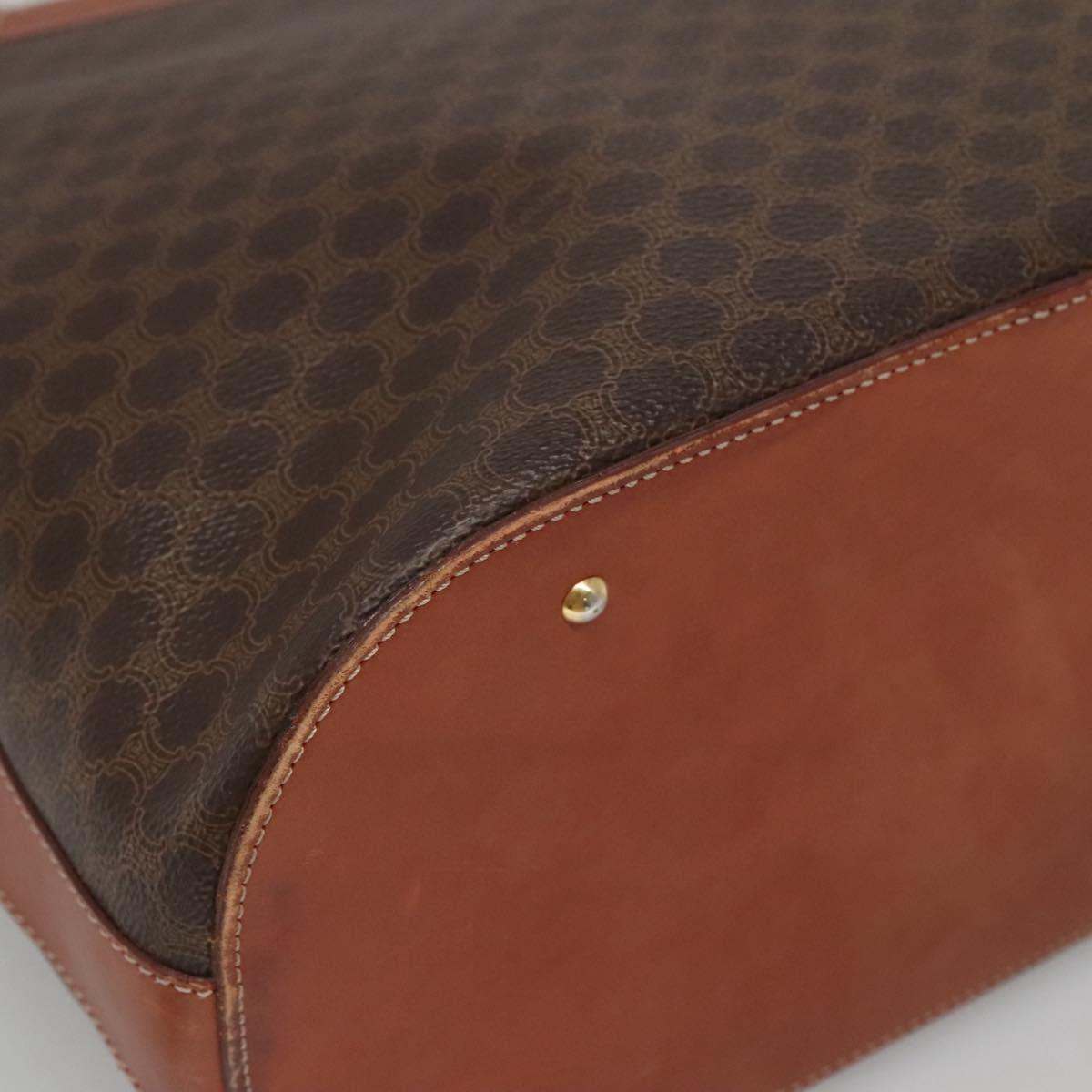 CELINE Macadam Canvas Tote Bag PVC Leather Brown Auth EC931