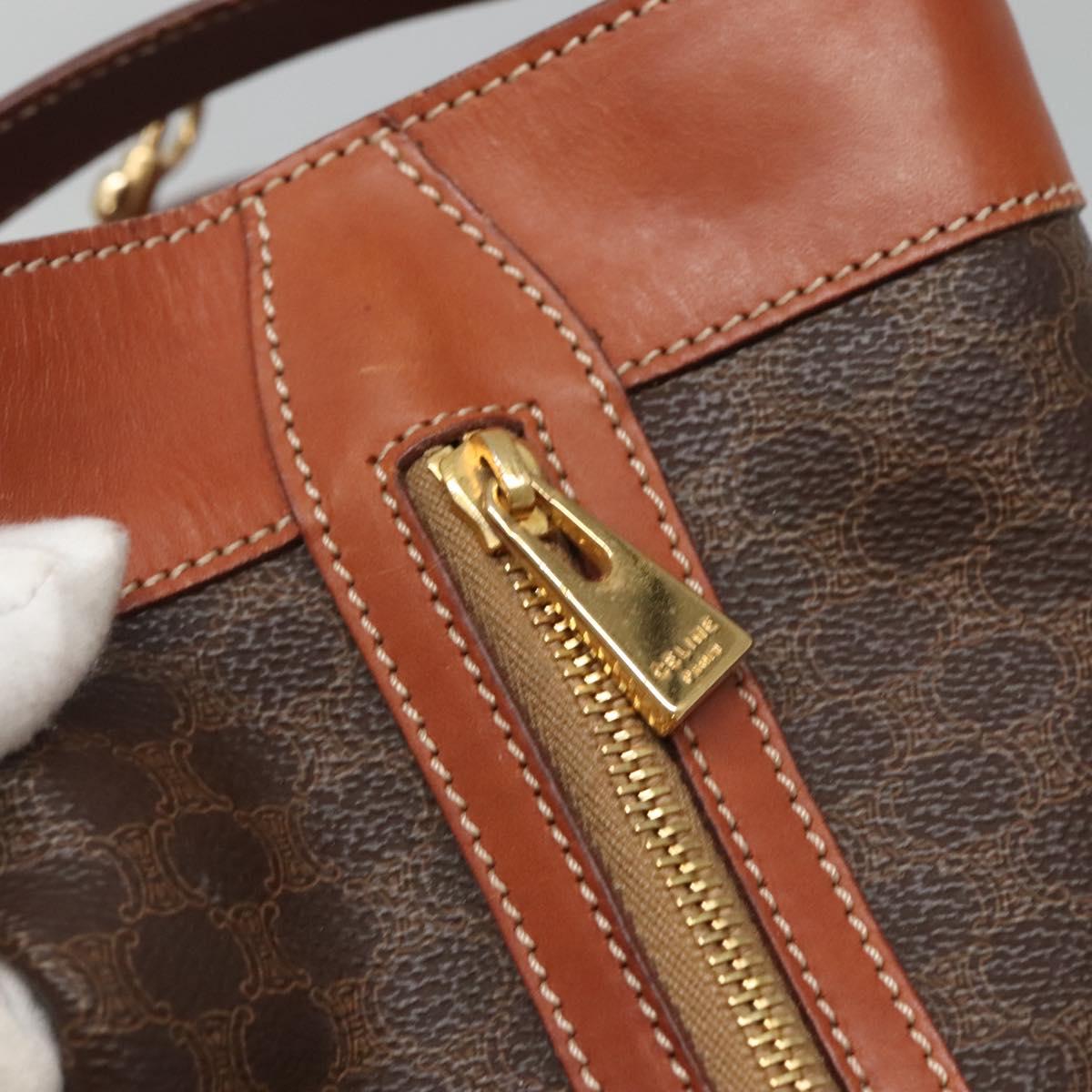 CELINE Macadam Canvas Tote Bag PVC Leather Brown Auth EC931