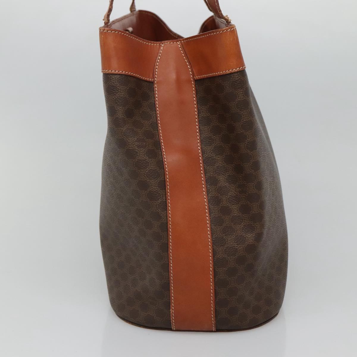 CELINE Macadam Canvas Tote Bag PVC Leather Brown Auth EC931
