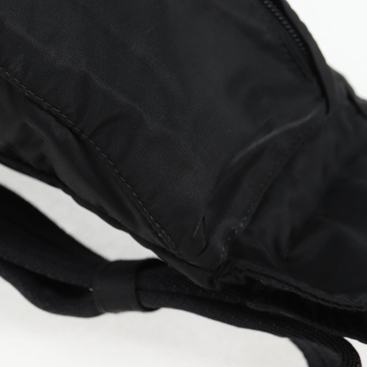 PRADA Waist bag Nylon Black Silver Auth EC935