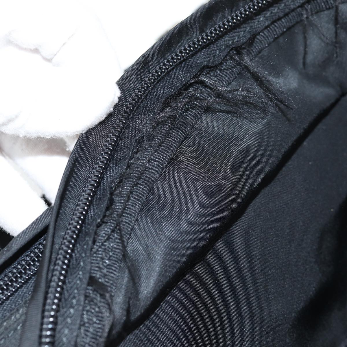 PRADA Waist bag Nylon Black Silver Auth EC935