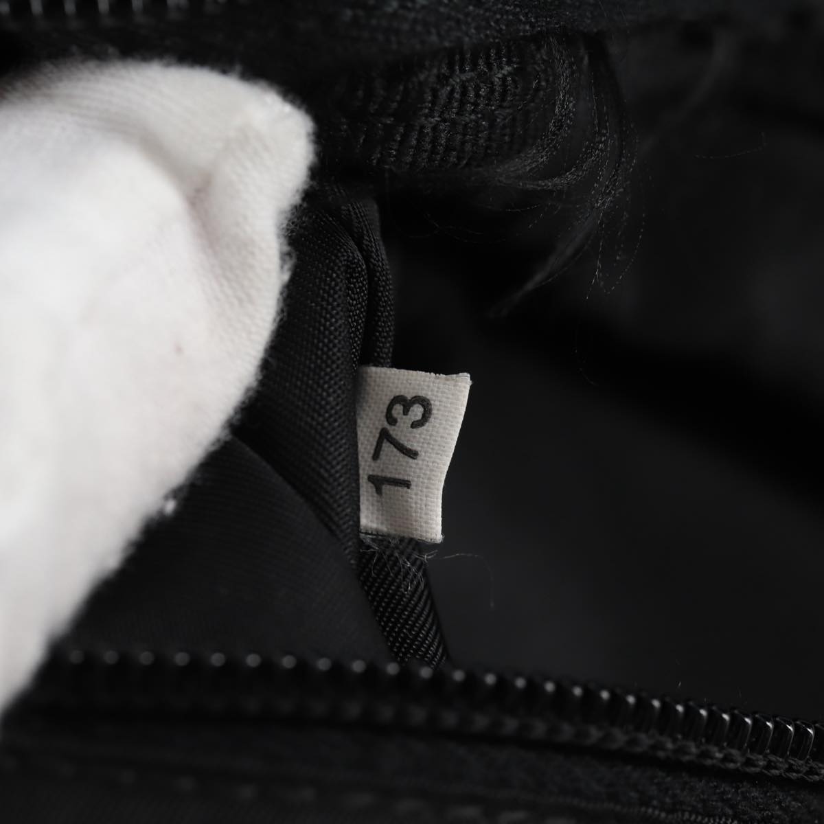 PRADA Waist bag Nylon Black Silver Auth EC935