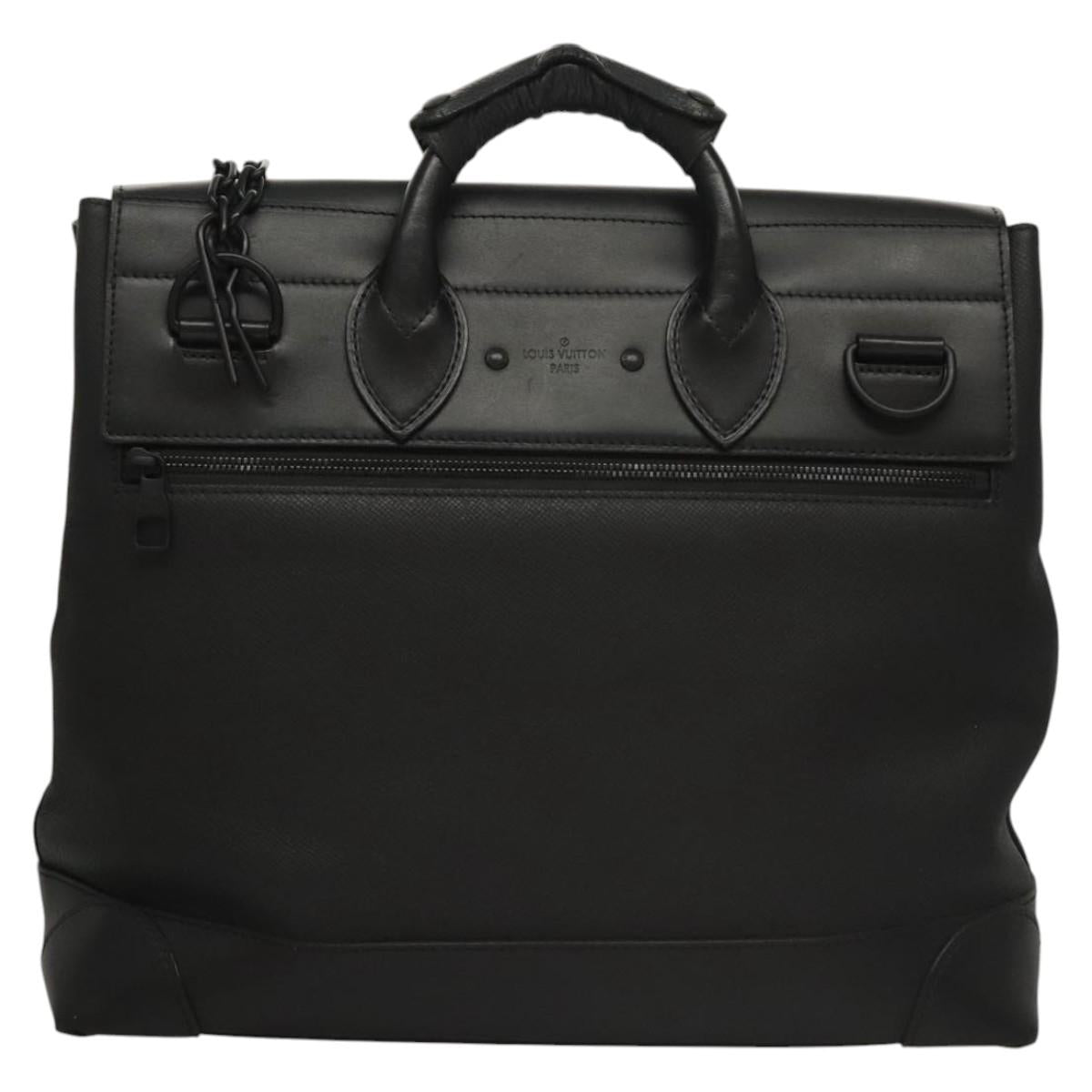 LOUIS VUITTON Taiga Steamer PM Hand Bag Black M30339 LV Auth EC951A