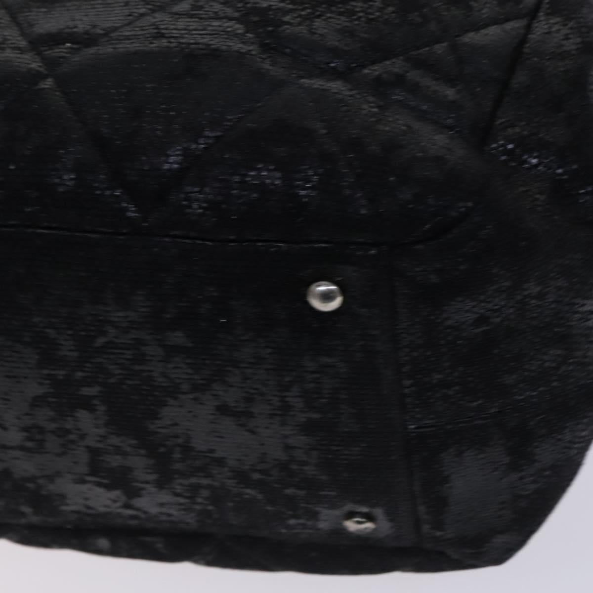 CHANEL Paris Biarritz PM Hand Bag Coated Canvas Black CC Auth EC957