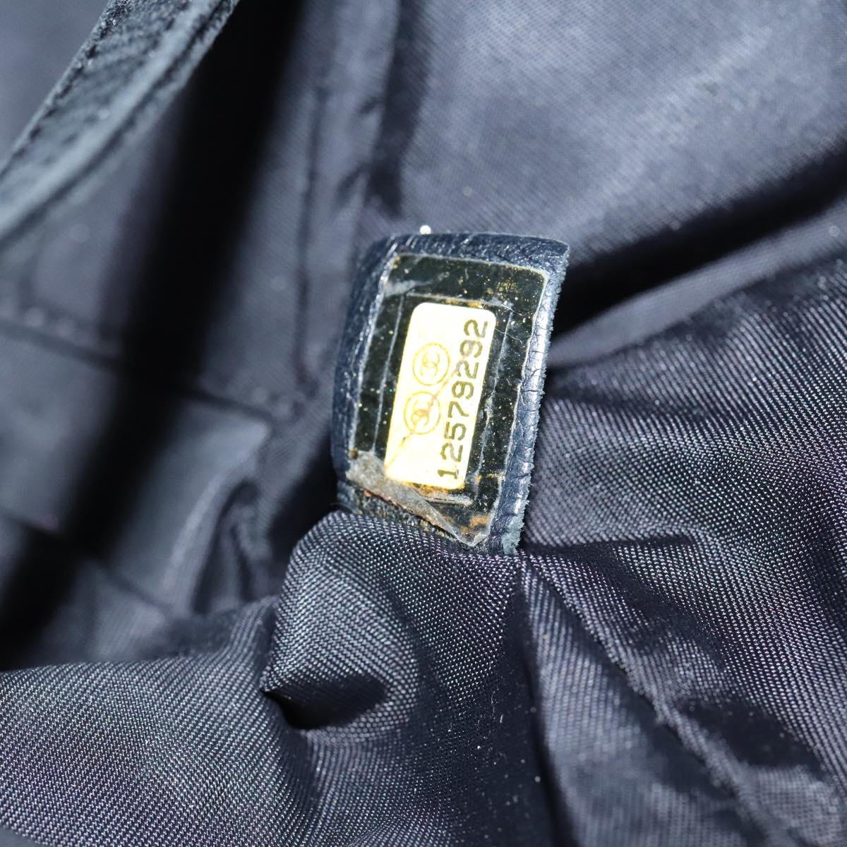 CHANEL Paris Biarritz PM Hand Bag Coated Canvas Black CC Auth EC957