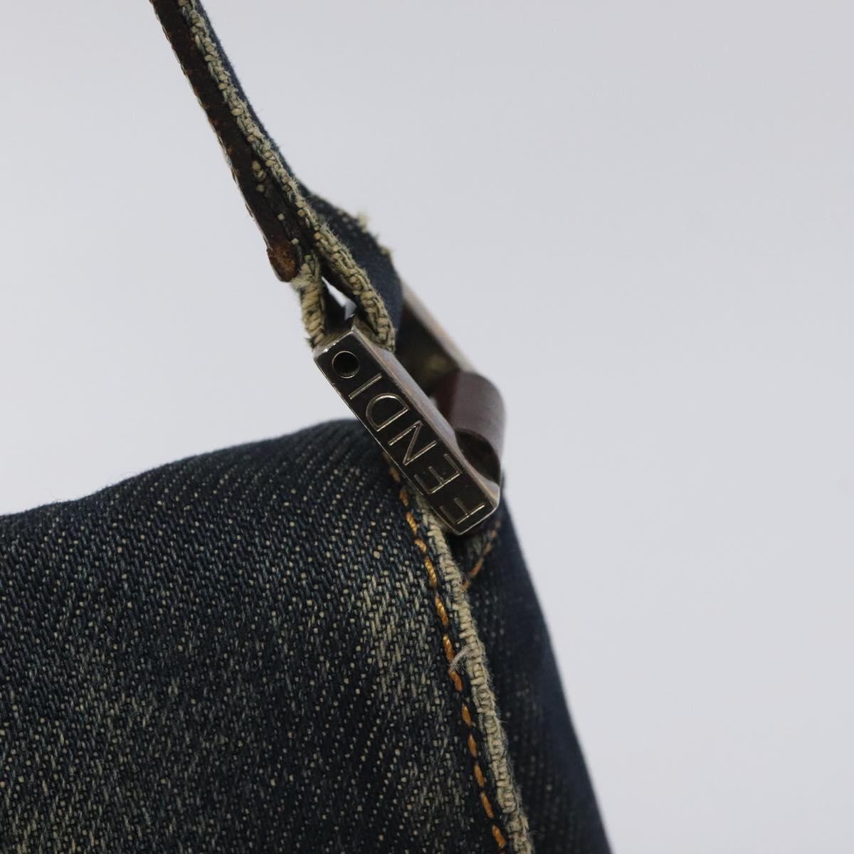 FENDI Shoulder Bag Denim Navy Auth EC962
