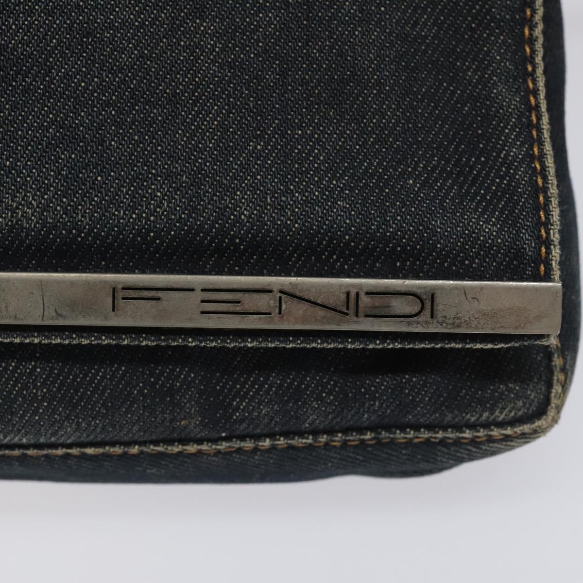 FENDI Shoulder Bag Denim Navy Auth EC962