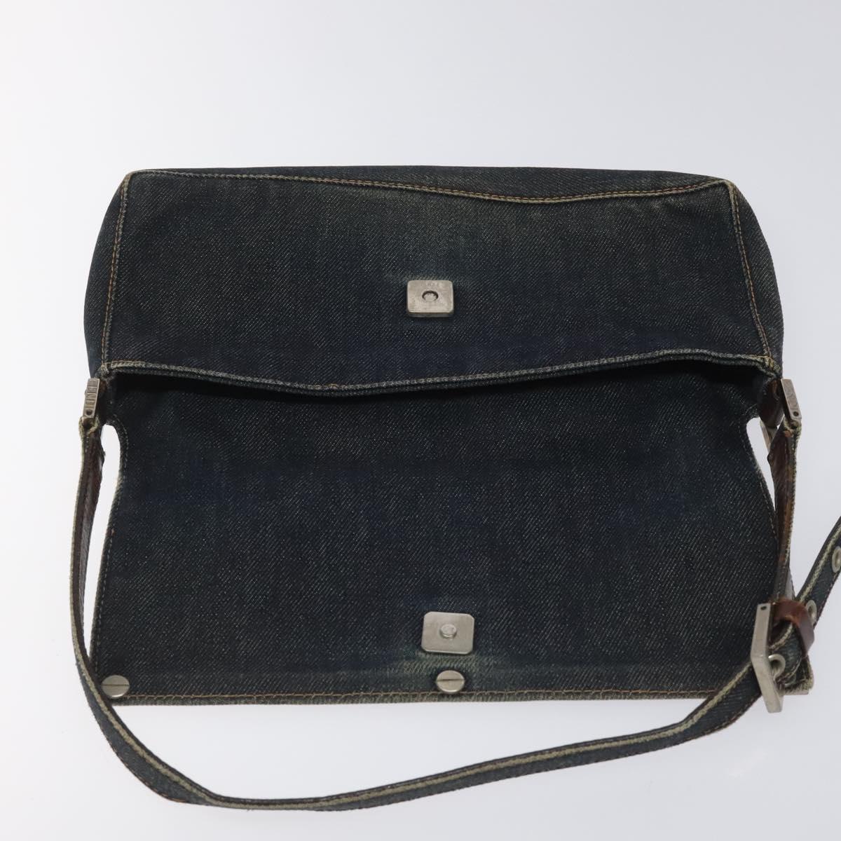 FENDI Shoulder Bag Denim Navy Auth EC962