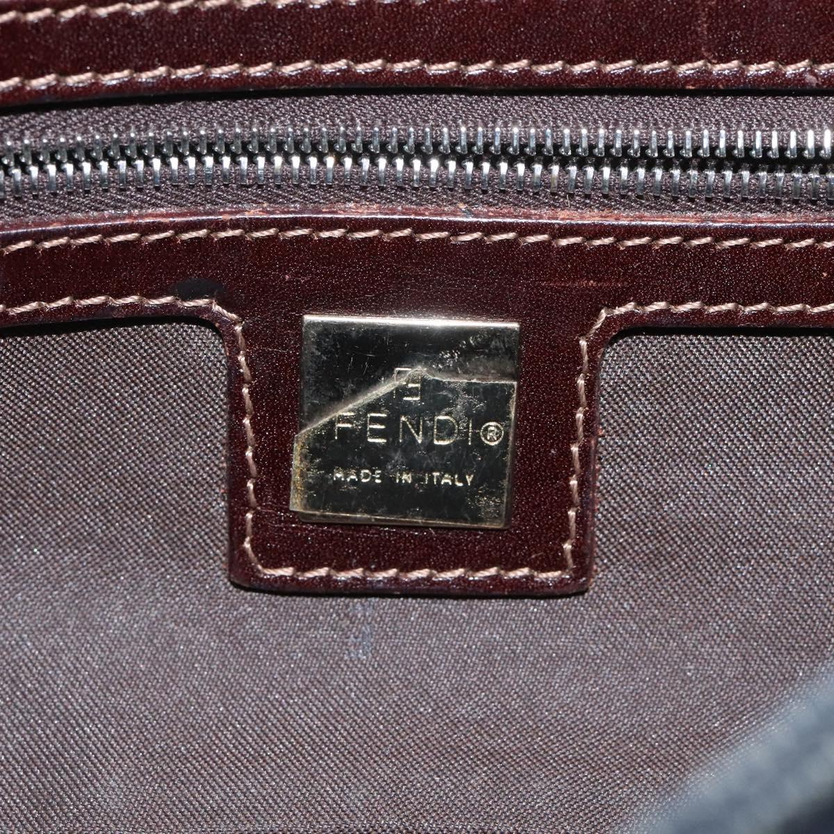 FENDI Shoulder Bag Denim Navy Auth EC962