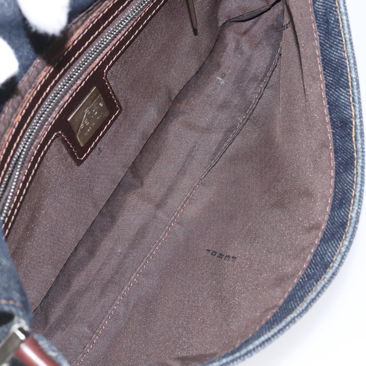 FENDI Shoulder Bag Denim Navy Auth EC962