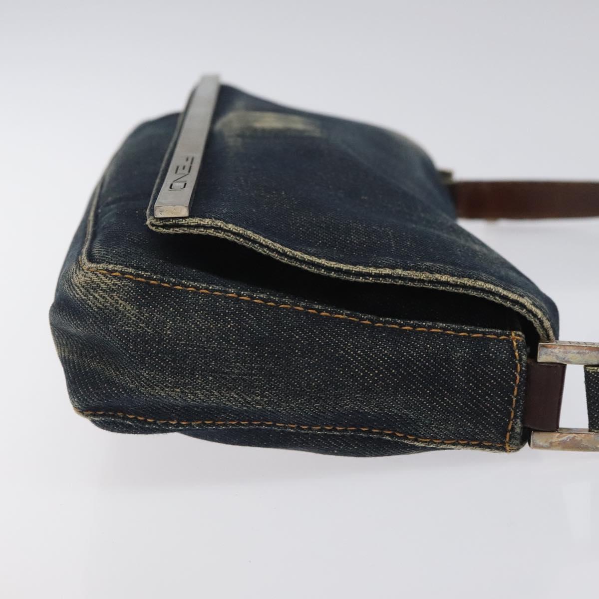 FENDI Shoulder Bag Denim Navy Auth EC962