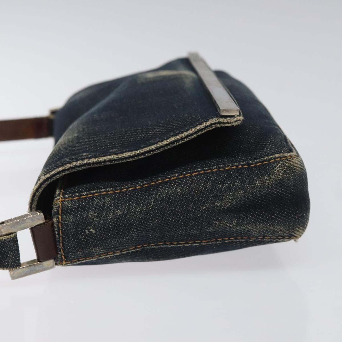 FENDI Shoulder Bag Denim Navy Auth EC962