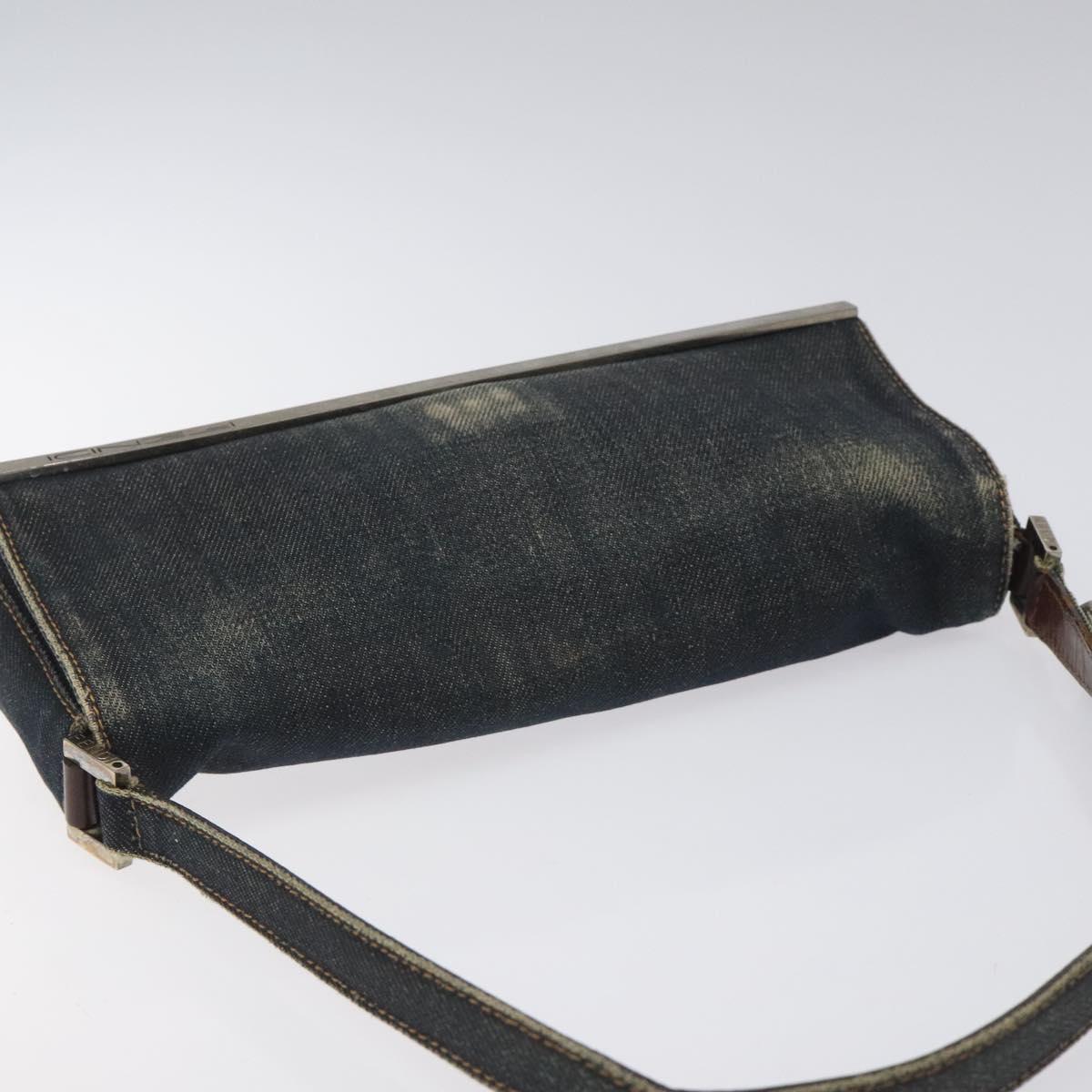 FENDI Shoulder Bag Denim Navy Auth EC962